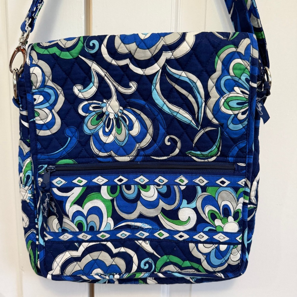 Vera Bradley Turnlock‎ Crossbody Bag Blue Rhapsody Quilted